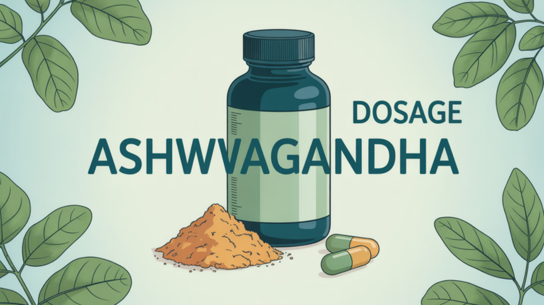 ashwagandha dosage par jour flacon poudre gellule stylise