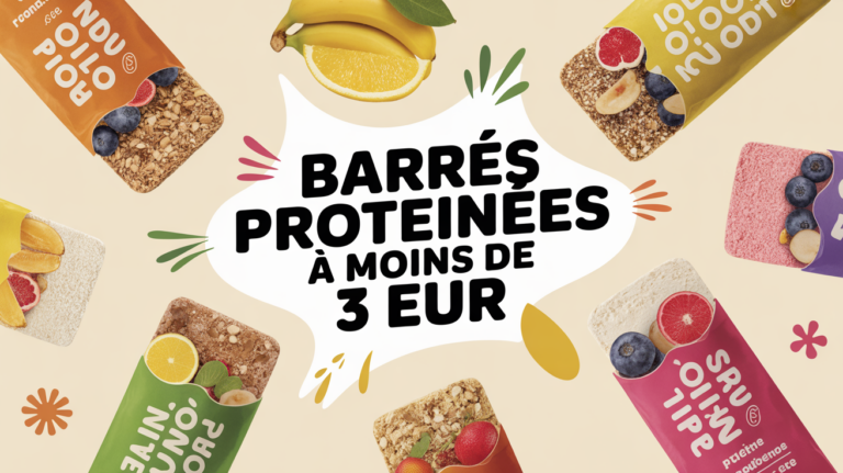 barre proteinee pas cher en gros plan avec ingredients naturels