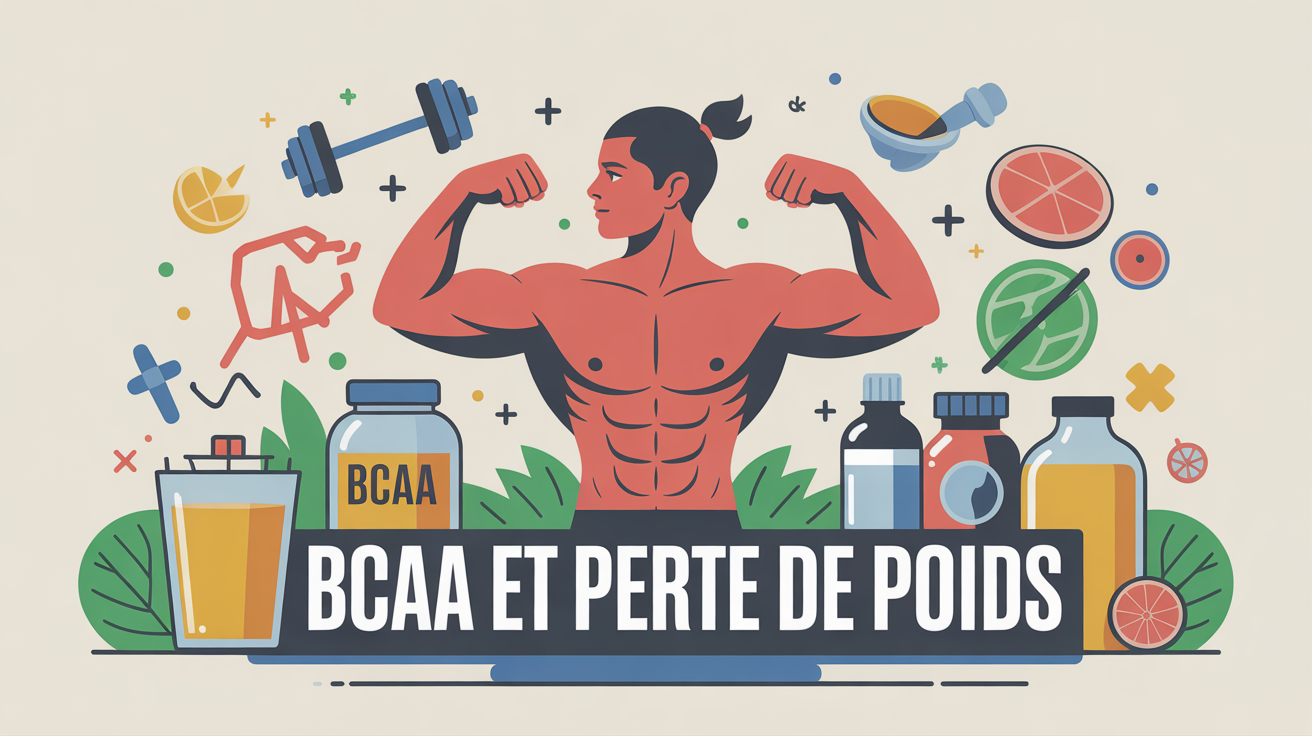 illustration bcaa perte de poids avec silhouettes sportives