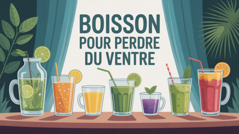 Plusieurs boissons pour perdre du ventre sur table lumineuse