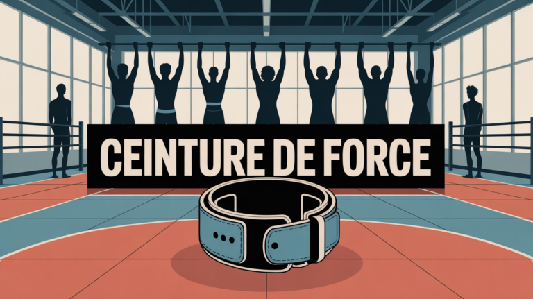 Scène salle de sport avec ceinture de force