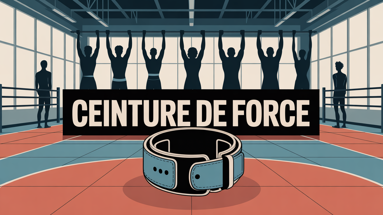Scène salle de sport avec ceinture de force