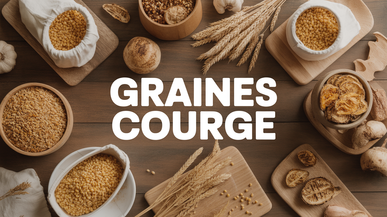 table garnie de graines de courge crues grillées moulues
