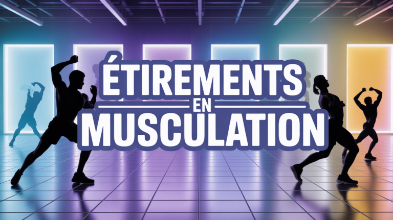 visuel étirements musculation salle gym silhouettes sportives