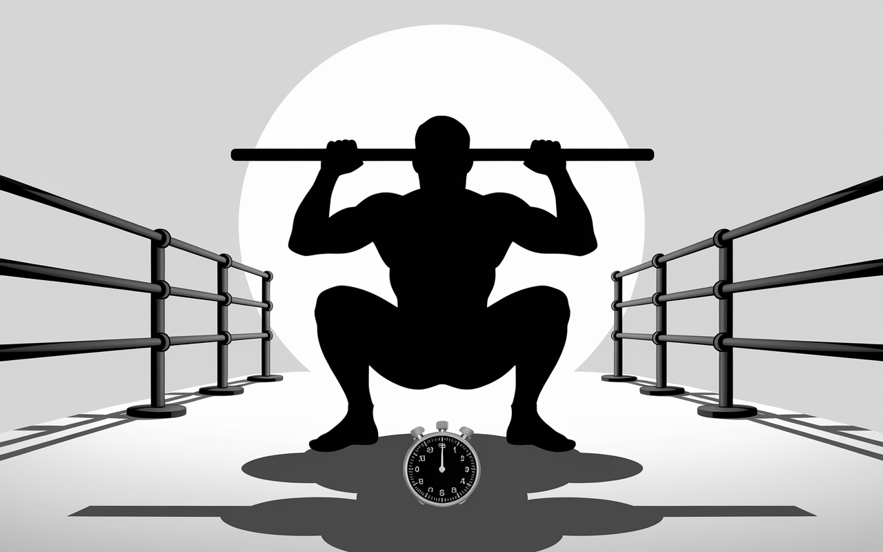 force musculation squat barre chronomètre