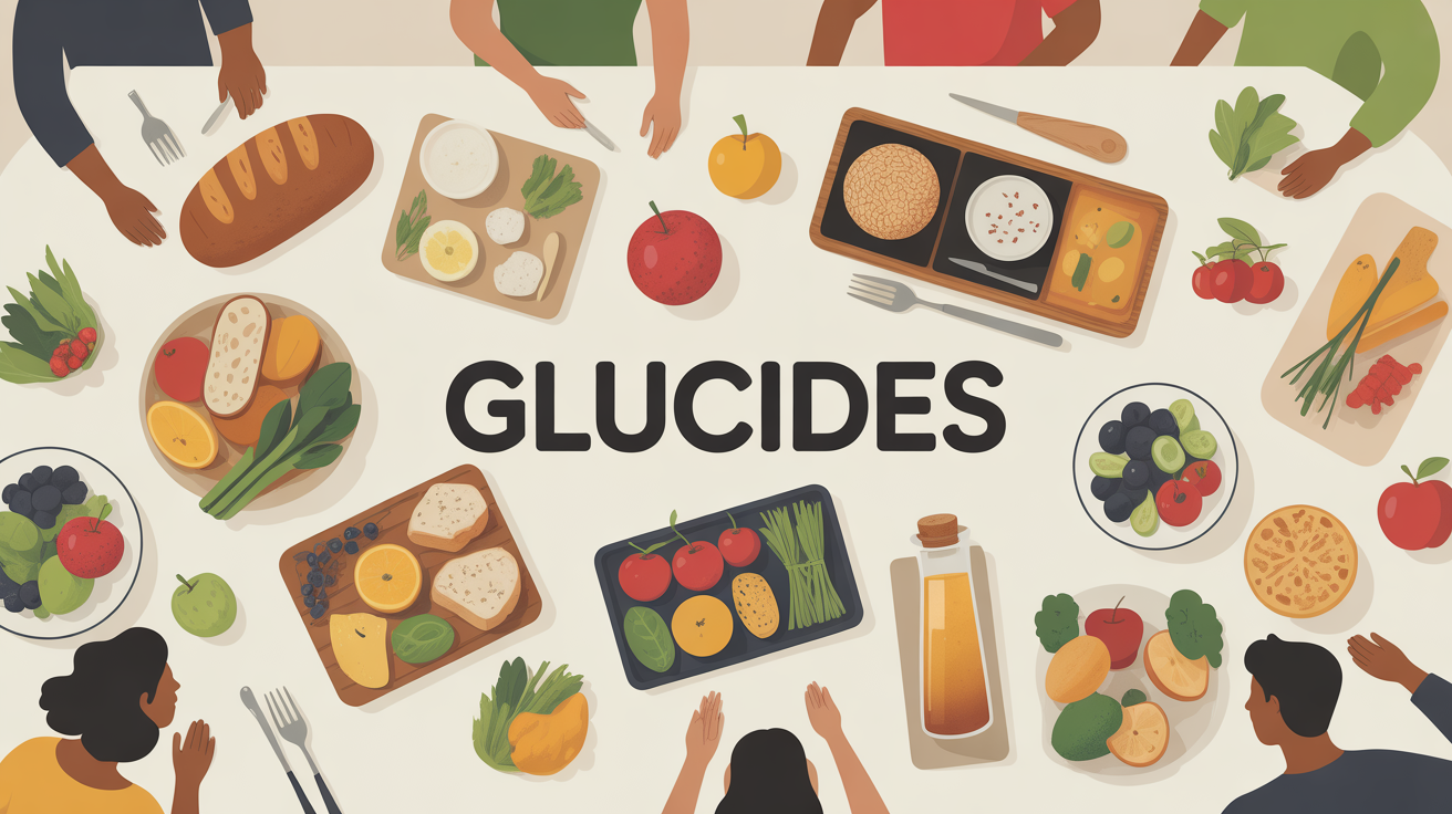les glucides font grossir table avec aliments