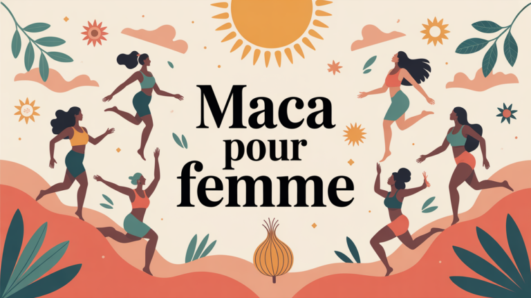 Maca bienfaits femme racine stylisée vitalité