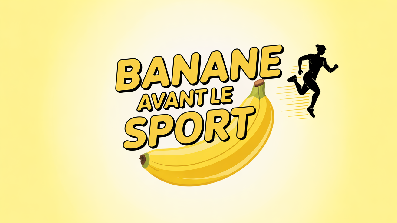 Illustration manger une banane avant le sport, énergie, digestion