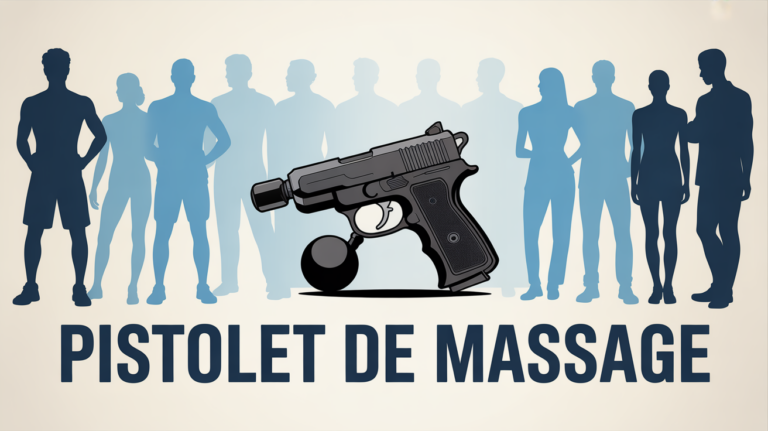 pistolet massage avis kiné noir gris sur table