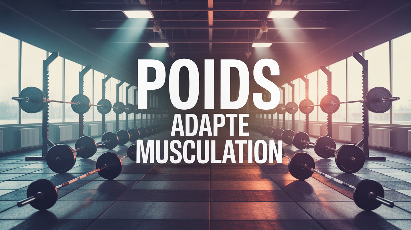 Salle de sport avec poid de muscu silhouettes haltères barres