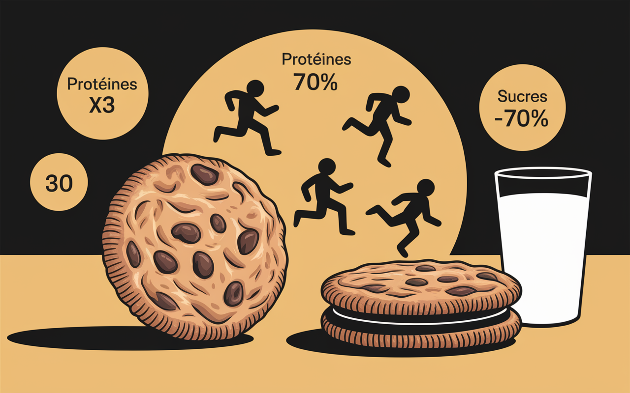 protein cookie coupe apport proteine