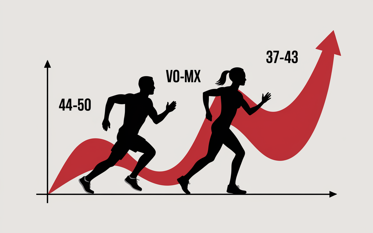 Graphique vo2max evolution homme femme