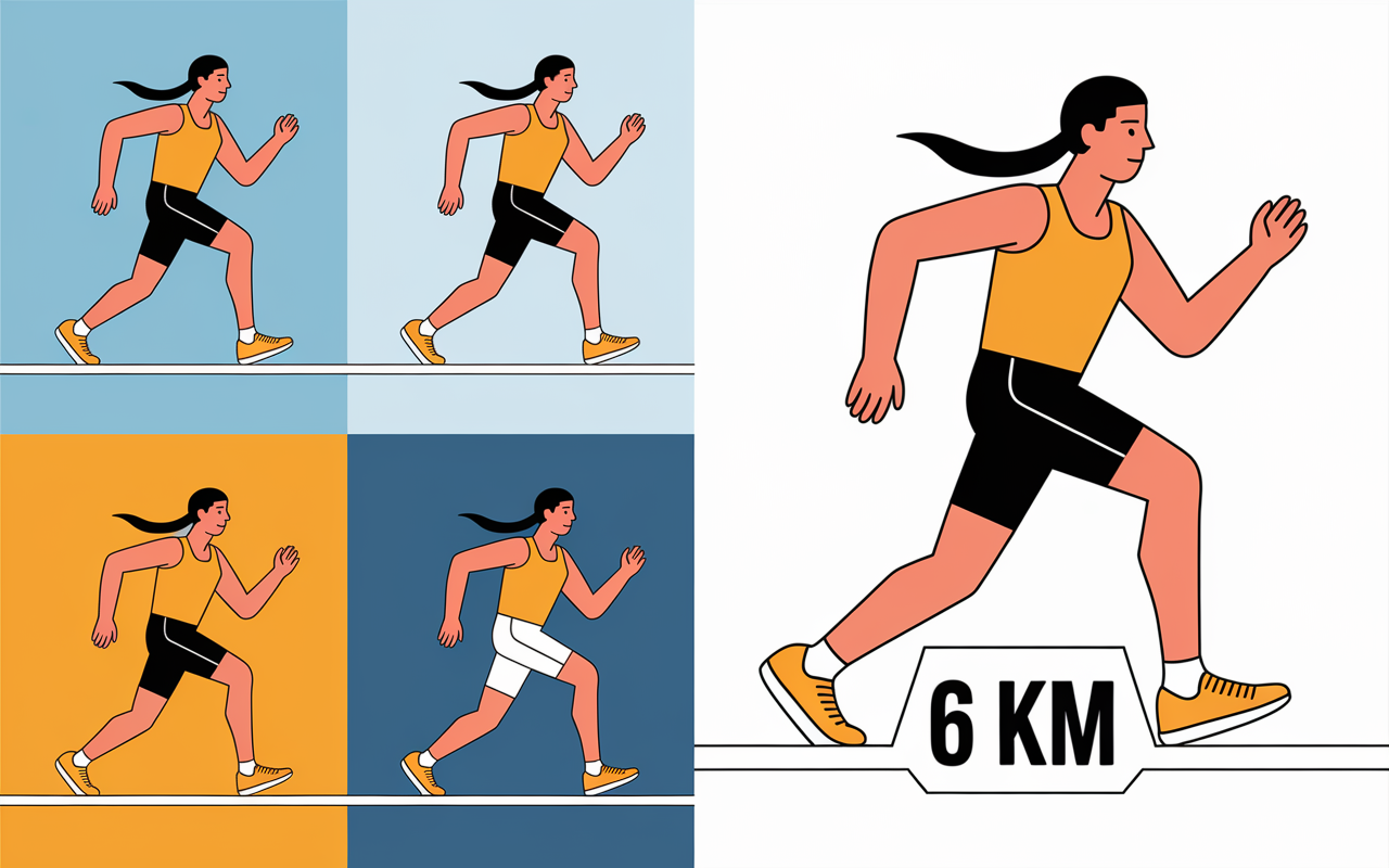 Schema progression 6 kms marche course victoire