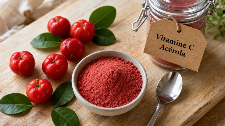 Acérola rouge et poudre de vitamine C : acérola et précautions