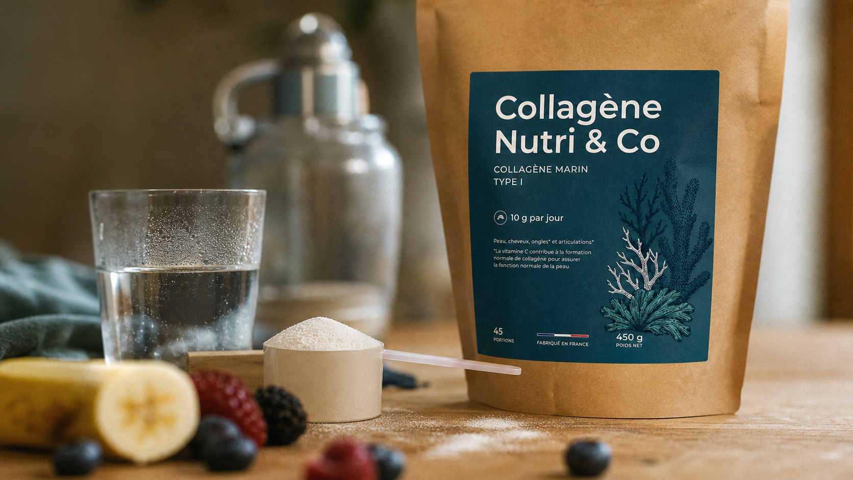 Collagene Nutri and Co : 5000 mg peptides marins en poudre