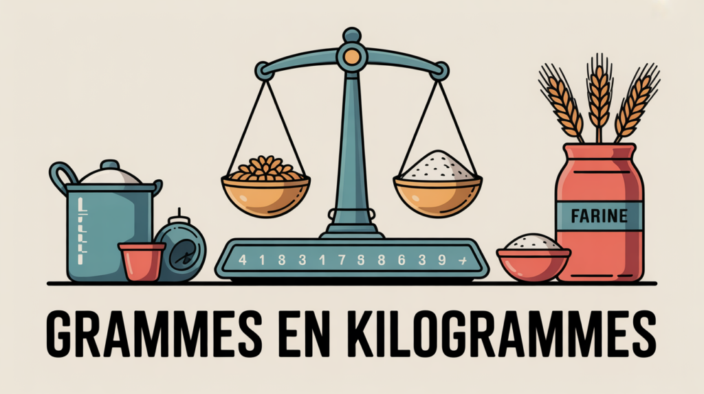 conversion gramme en kilos balance et tableau
