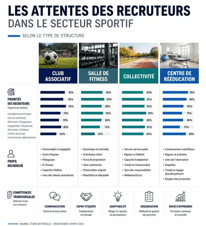 Infographie des attentes des recruteurs pour une lettre de motivation sportif