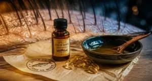 Huile foie de morue bienfaits cheveux : flacon et gélules pour renforcer le cuir chevelu