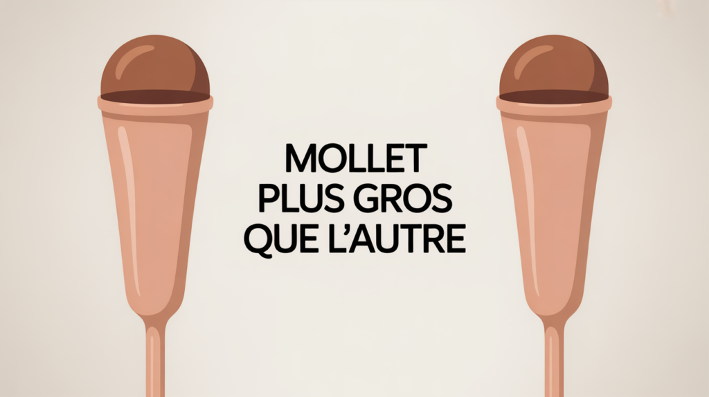 Vue de mollets avec mollet plus gros que l'autre