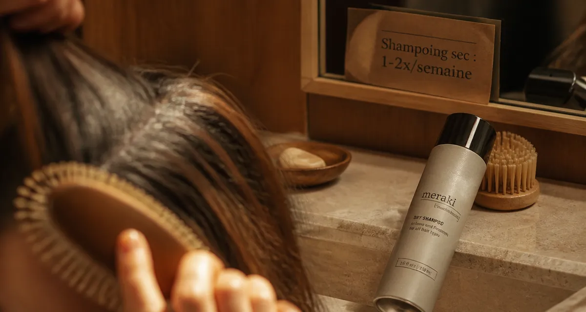 Shampoing sec combien de fois par semaine : racines poudrées en salle de bain