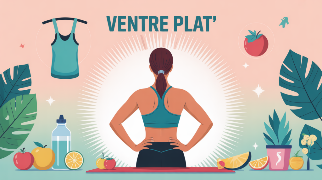 illustration moderne ventre plat et abdos sur tapis