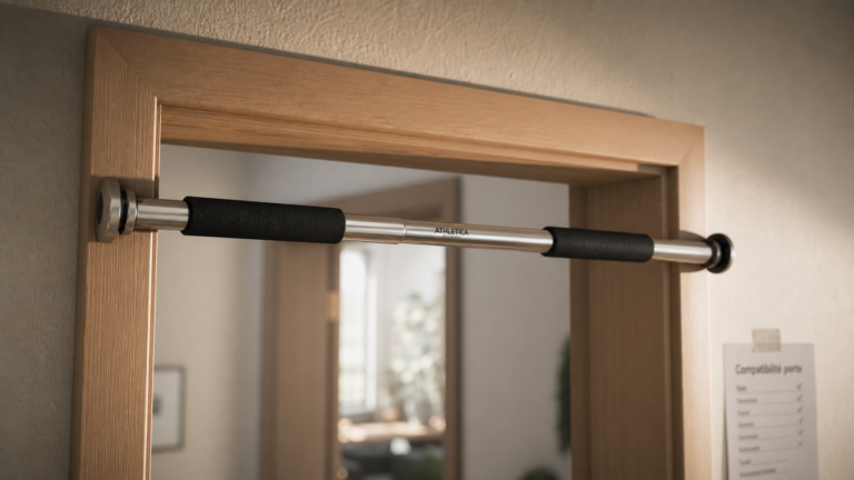 Barre de traction de porte, 200 kg annoncés, cadre de porte à vérifier
