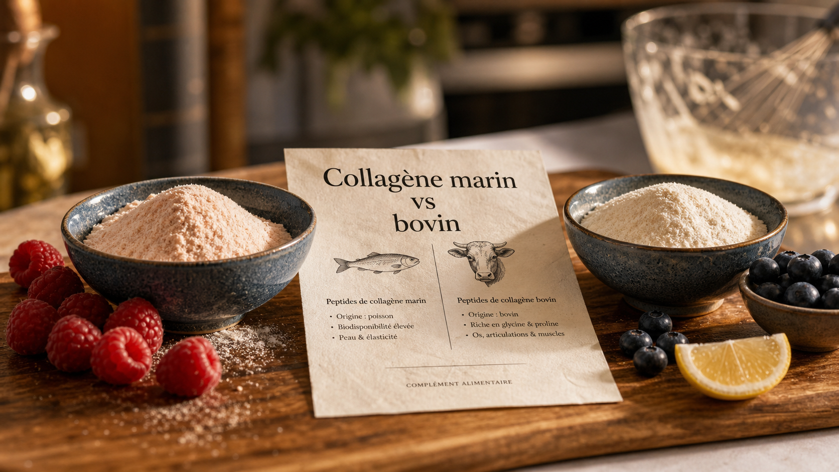 Difference collagene marin et bovin : bols de peptides marins et bovins