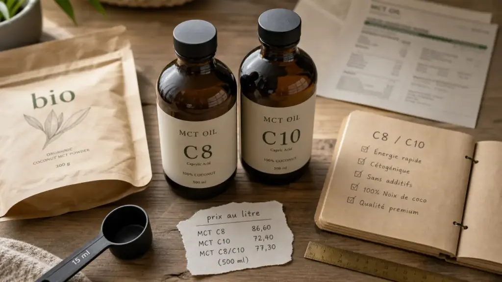 Huile MCT C8/C10 : où acheter et prix au litre