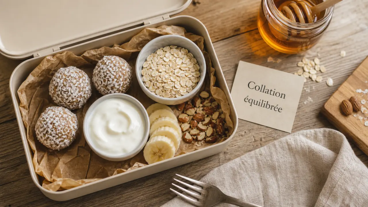 Idées de collations saines : energy balls, yaourt grec et flocons d’avoine