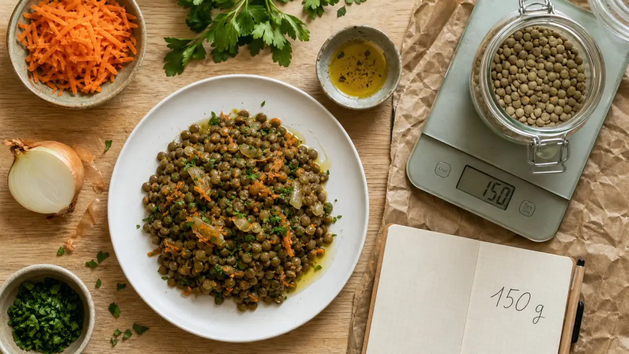 Lentilles calorique le soir : portion 100 g