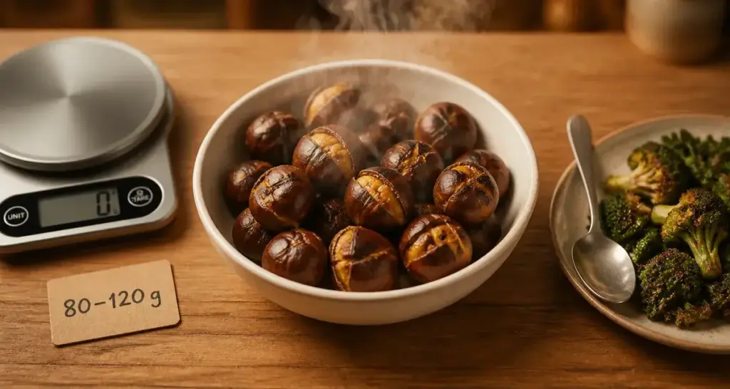 Les marrons font ils grossir : portion 80–120 g, châtaignes grillées