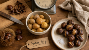 Les marrons : portion 100 g, question les marrons font ils grossir ?