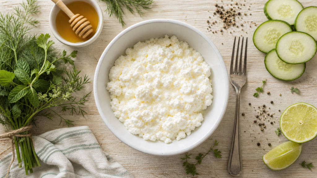 Manger de la faisselle le soir : bol de faisselle nature