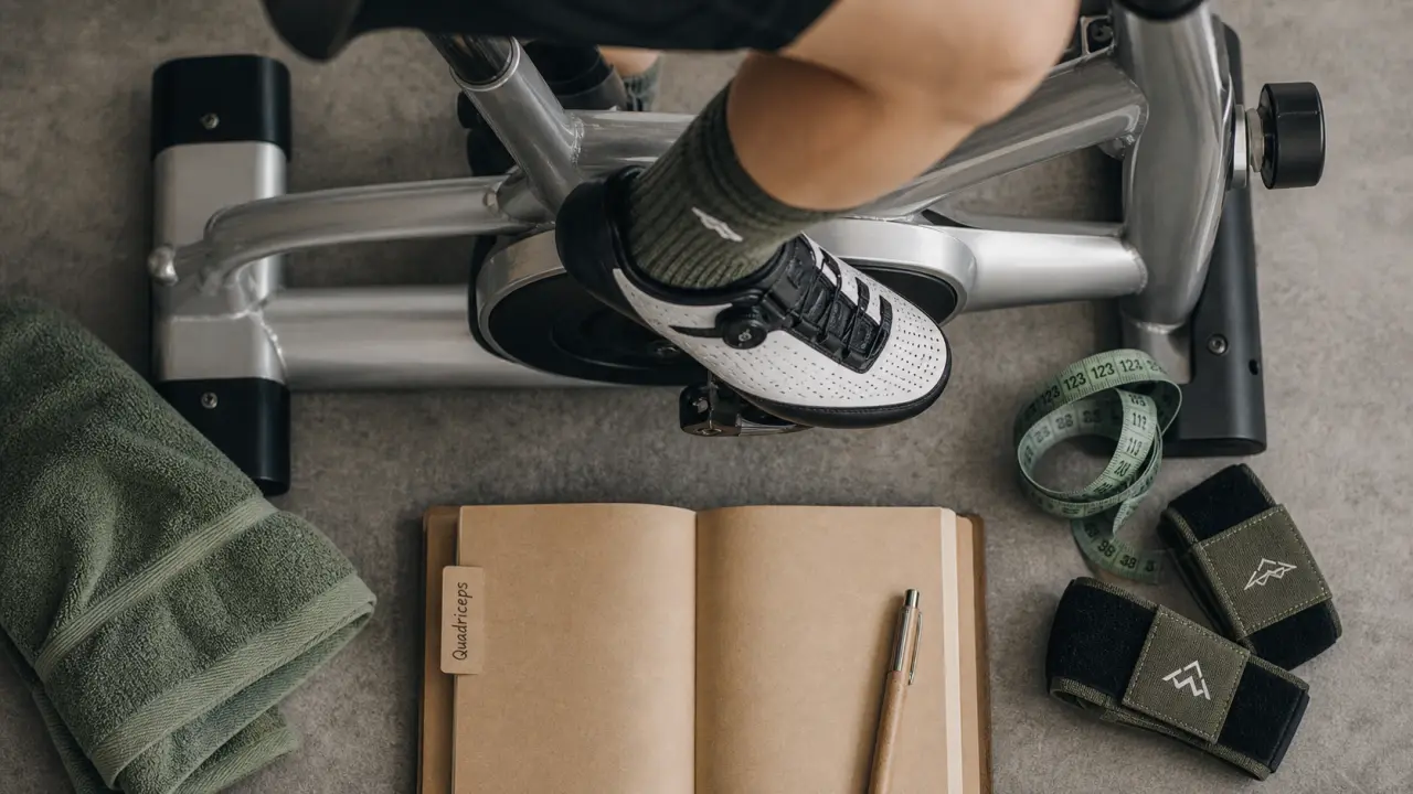 Muscle velo : cuisses et fessiers sur vélo d’appartement, posture