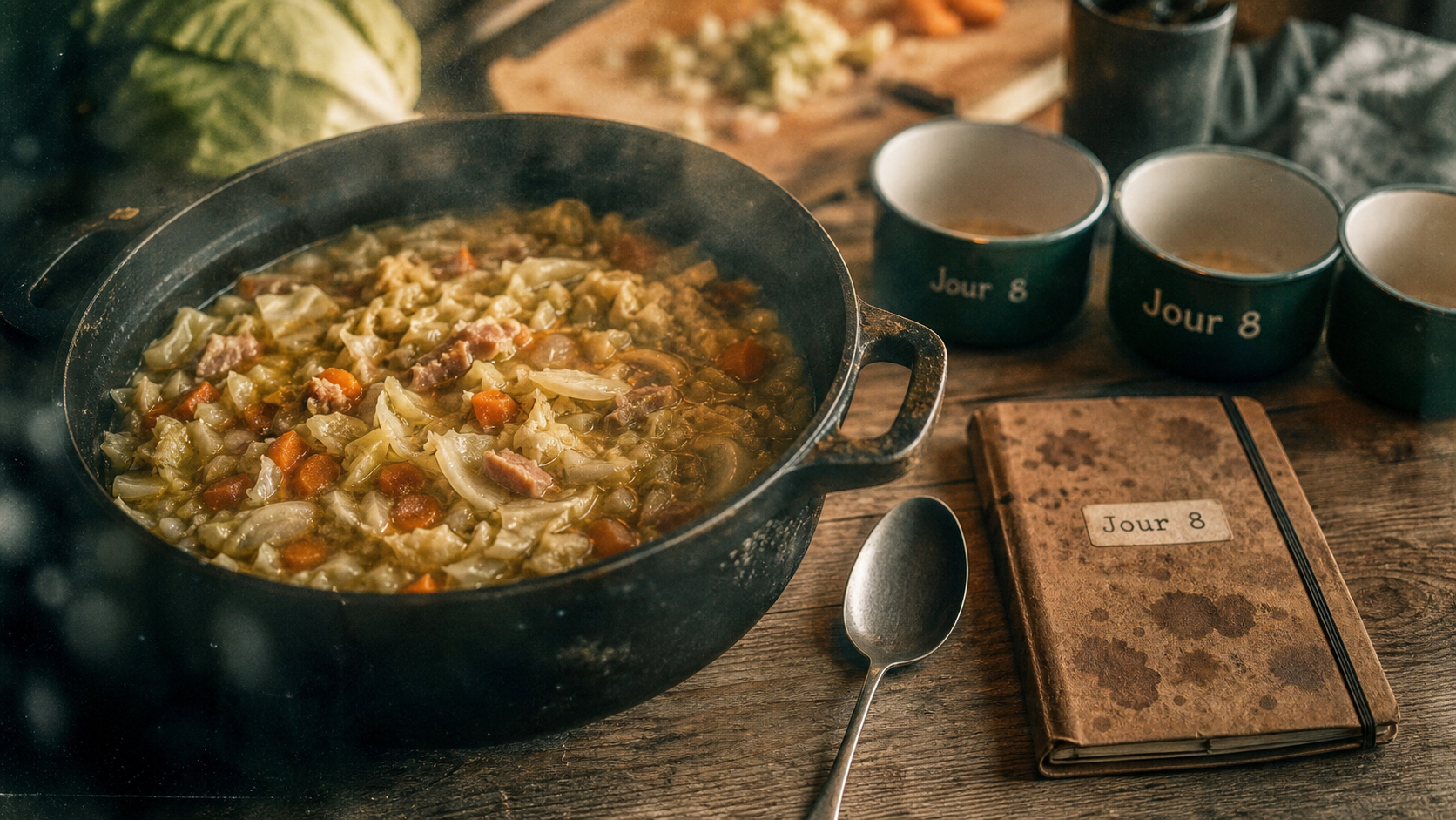 Régime soupe aux choux 8 jours : soupe au chou fumante, jour 8