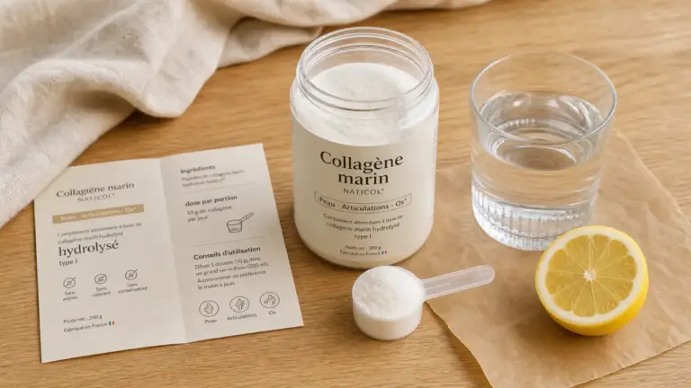 Collagène marin am nutrition en poudre, pot et dose