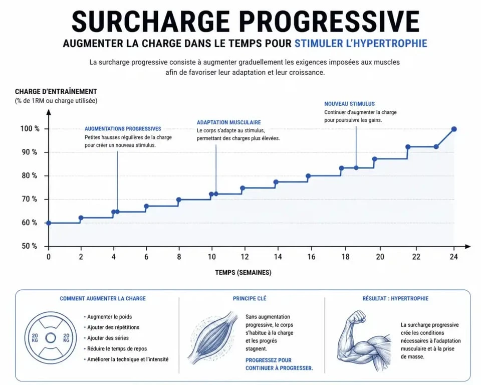 Principe de surcharge progressive pour prendre du muscle