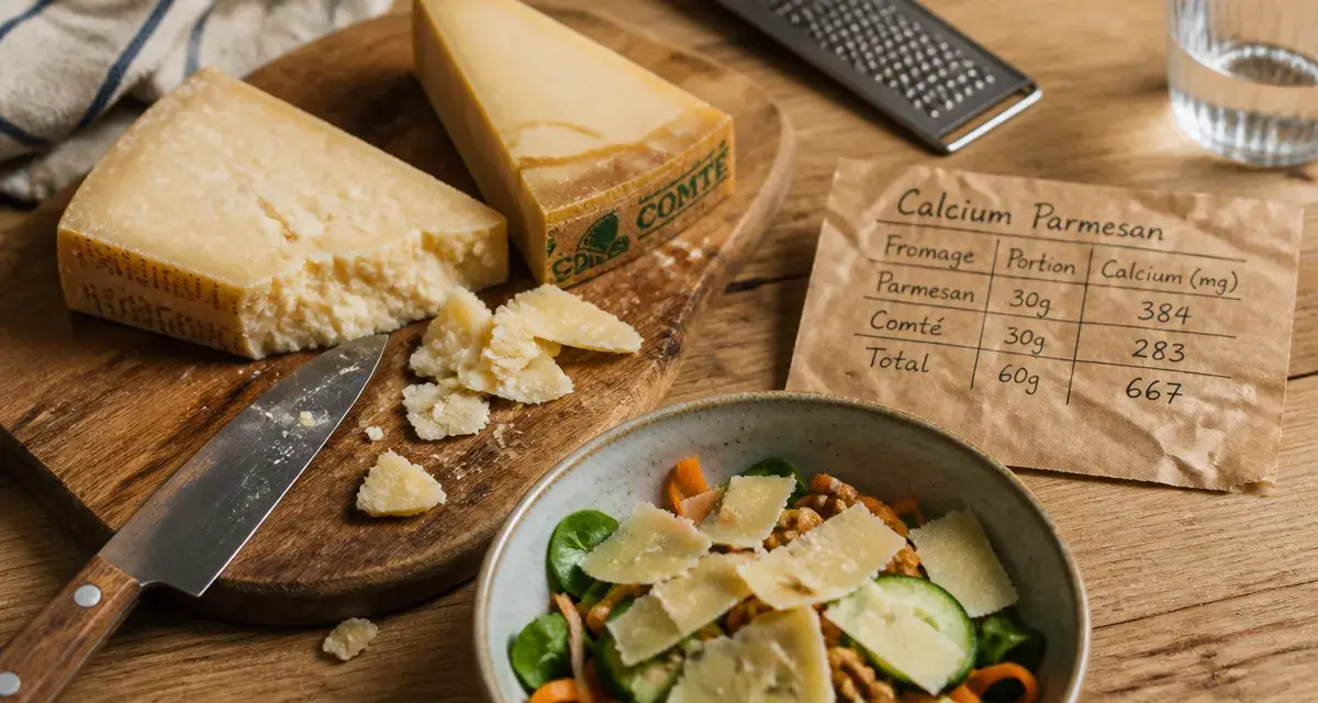 Fromage calcium : parmesan et comté, riches en calcium