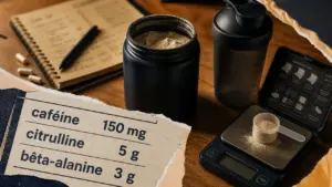 Meilleur pre workout : étiquette caféine et citrulline par portion