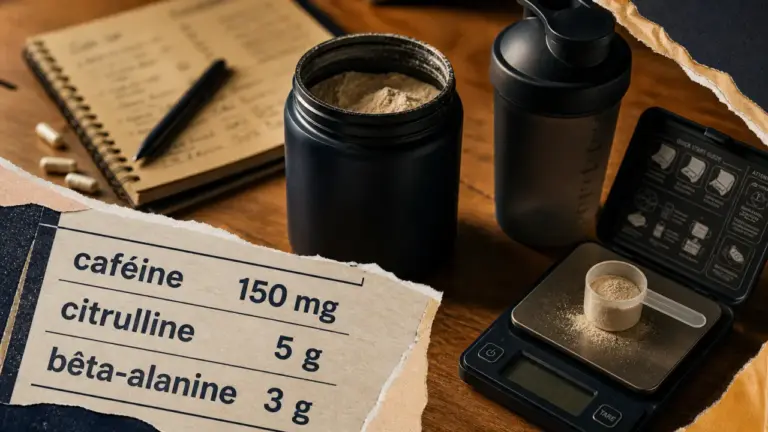 Meilleur pre workout : étiquette caféine et citrulline par portion