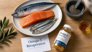 Musculation omega 3 : poissons gras et récupération, dosage huile oméga-3