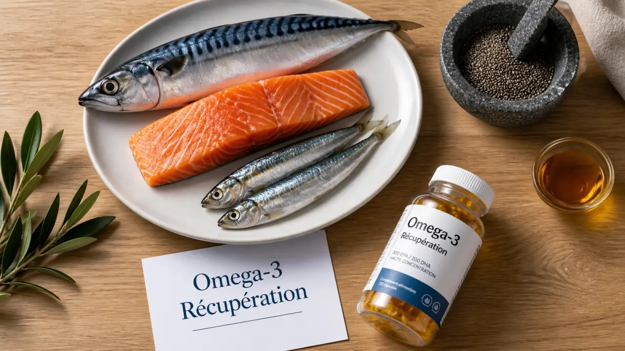 Musculation omega 3 : poissons gras et récupération, dosage huile oméga-3