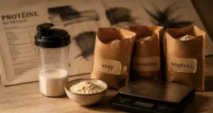 Protéine de lait : whey rapide et caséine lente en poudre et shaker