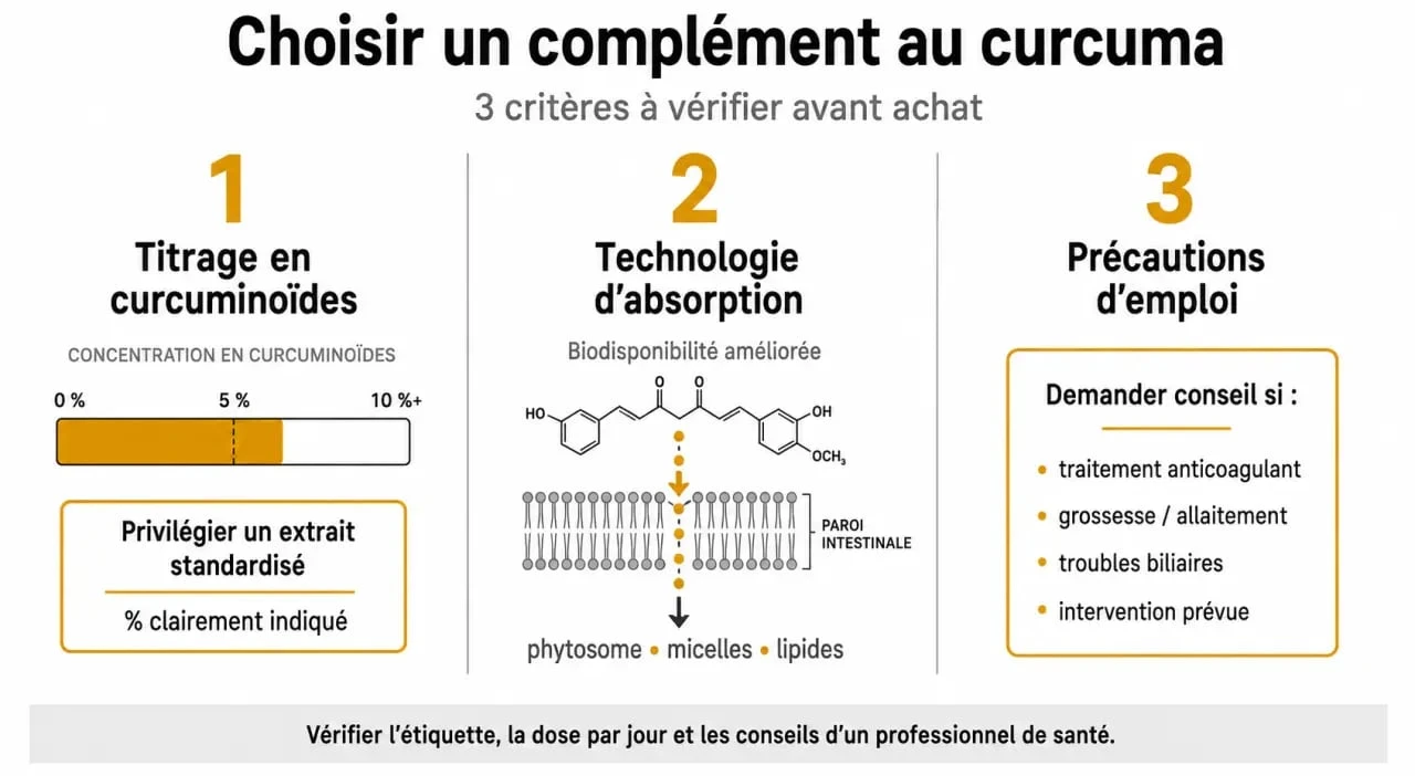 Critères de choix pour le curcuma en complément alimentaire