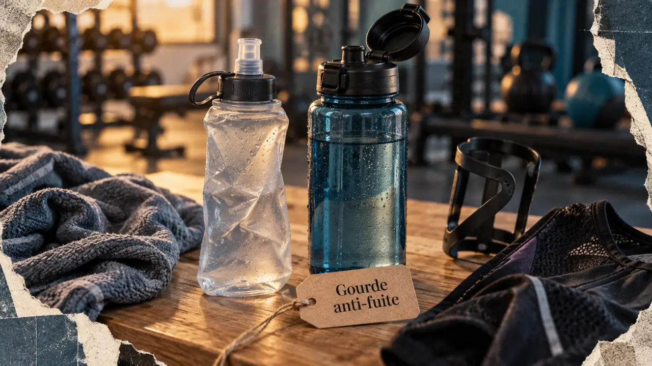 Gourde sport avec bouchons anti-fuite, formats et matières différentes