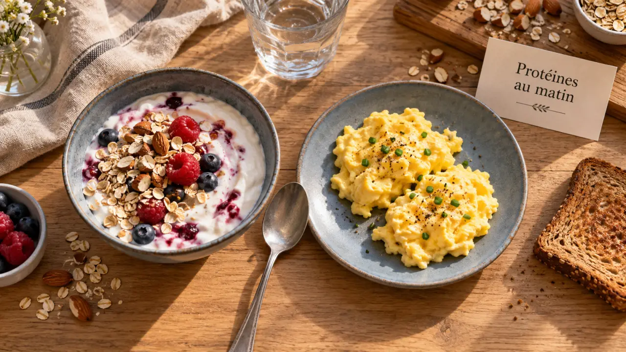 Petit dejeuner musculation : bol skyr, avoine et œufs, 20 à 40 g de protéines