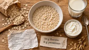 Flocons d'avoines proteines : porridge avec 50 g et 6 g de protéines