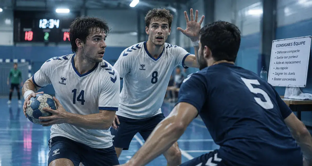 Sport collectifs : joueurs de handball en gymnase
