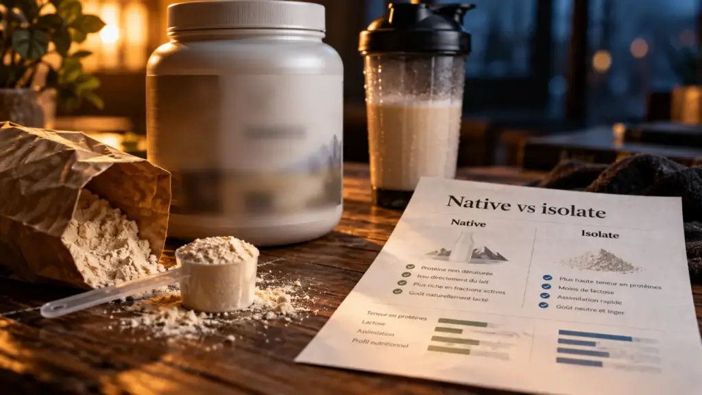 Whey isolate native : étiquette du produit