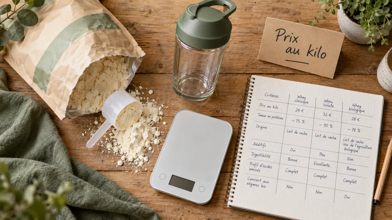 Whey protéine bio : comparez protéines, pas seulement le prix au kilo